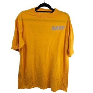 Authentic U.S. Navy Originals Yellow T-Shirt By M.J. Soffe Size Large
